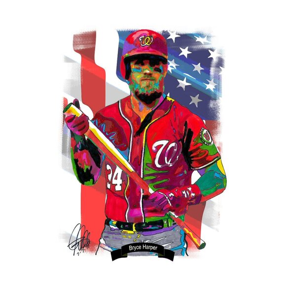 Bryce Harper Washington Nationals Baseball Sports Poster Print Wall Art 11x17 - Picture 1 of 5